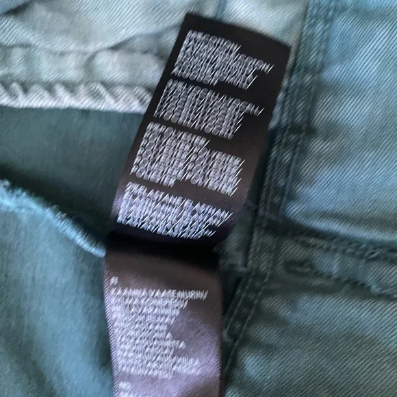 Liverpool Shale Green Denim Button Front Pocket Jean Hip Length Jacet - Picture 2 of 8